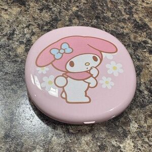 Sanrio My Melody Light Pink Compact Mirror with White Daisy Accents